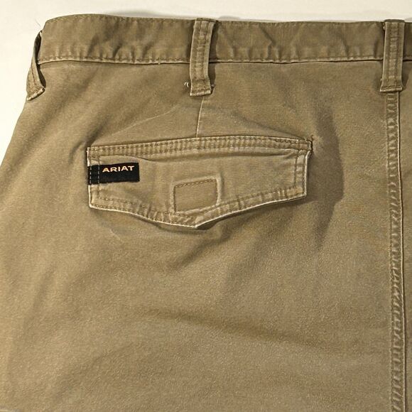 ARIAT Rebar M4 Cargo Shorts Mens 42 Relaxed‎ Fit Canvas Utility Work Field Khaki - Picture 5 of 13
